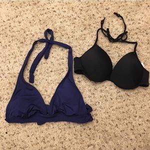 Two bikini tops